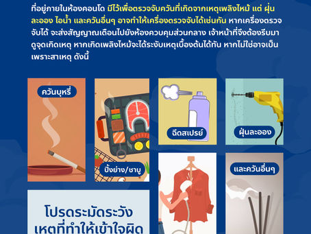 เครื่องตรวจจับควัน ที่อยู่ภายในห้องคอนโด