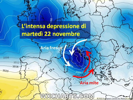 La neve al momento giusto. Una intensa ma veloce perturbazione prima dell’inizio dell’inverno