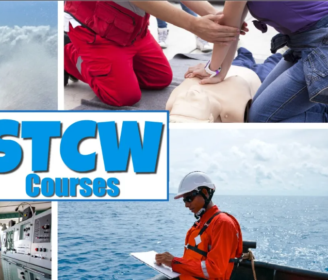 Maritime students attending training at a marine institute.