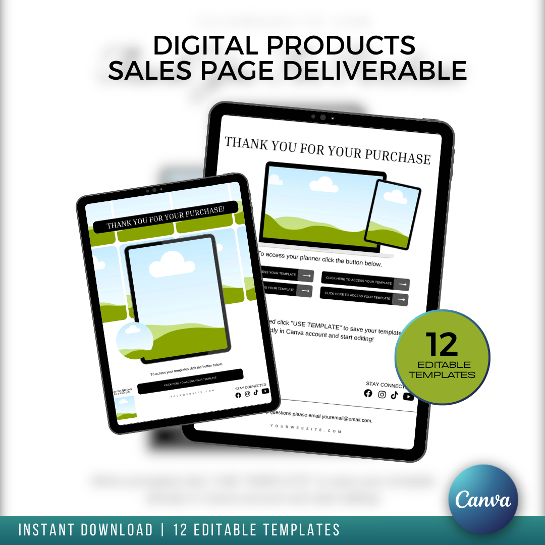 DIGITAL PRODUCTS DELIVERABLE SALES PAGE
