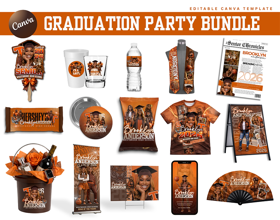 Thumbnail: Graduation Party Bundle Template: Orange