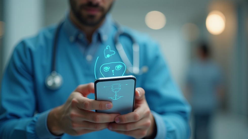 Close-up view of a smartphone showing a telemedicine app interface