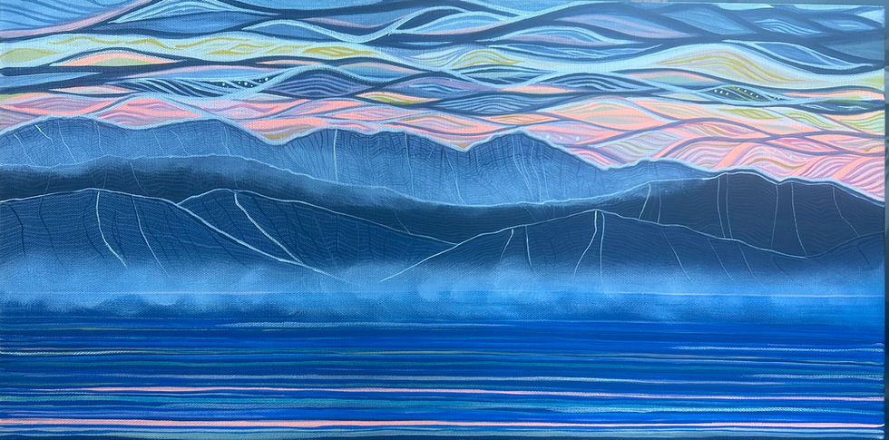 the field of unity within all of us
acrylic on canvas
30cm x 61cm / 12”x24”
Feb 2025
colonially known as Gabriola Island, Gabriola Island's traditional name is SḴŦAḴ, and it is part of the ancestral and unceded territory of the Snuneymuxw First Nation