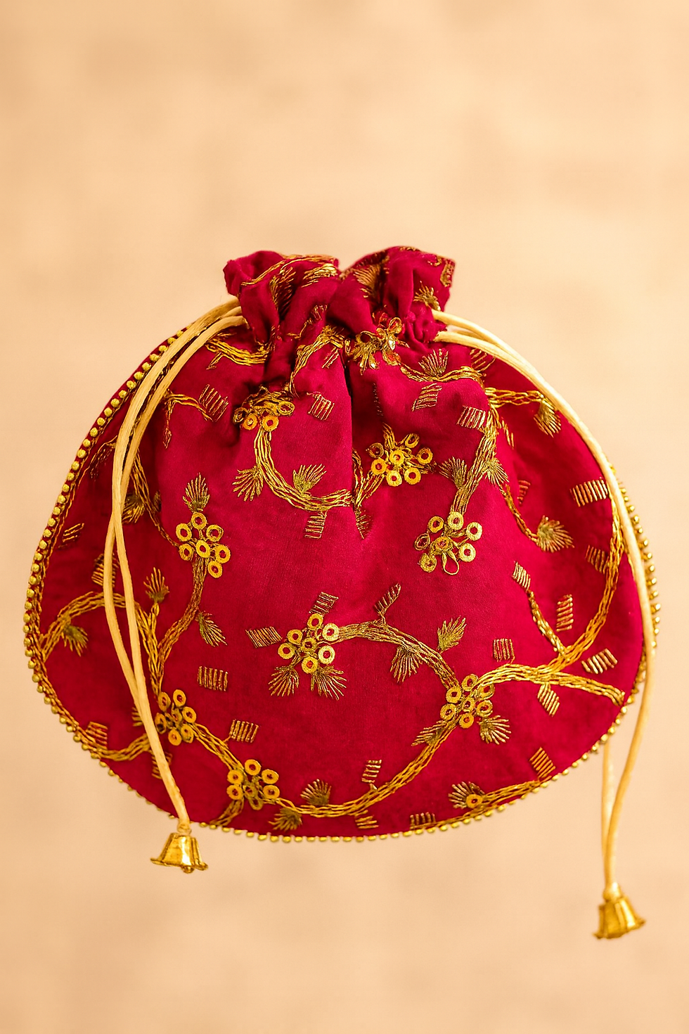 Traditional Potli Bag With Embroidery ( Mixed Colours)