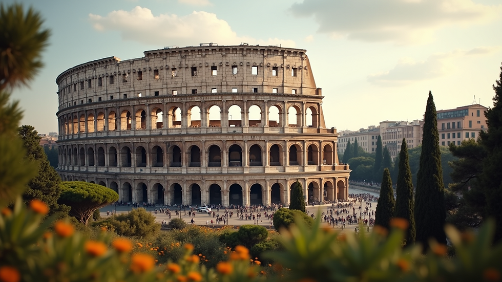 Eye-level view of the Colosseum in Rome