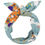 Thumbnail: Extra Long Wide Wired Pattern Headband - Japan Blue Geisha