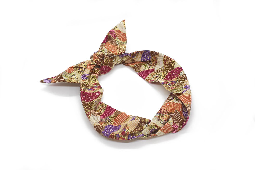 Thumbnail: Extra Long Wide Wired Vintage Japan Wave Chrysanthemum
