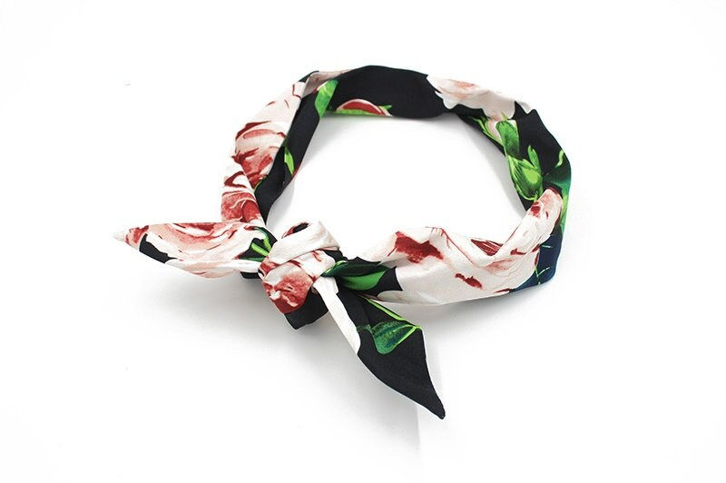 Thumbnail: Extra Long Wide Wired Pattern Headband - Dark Camelia