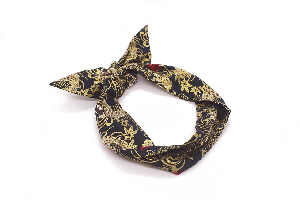 Thumbnail: Extra Long Wide Wired Vintage Japan Navy Koi