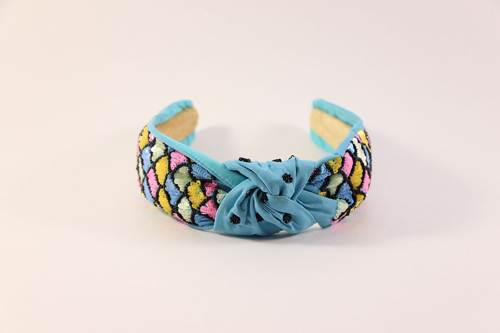 Thumbnail: Mermaid Mirage Beads and Sequins Handmade Knot Headband