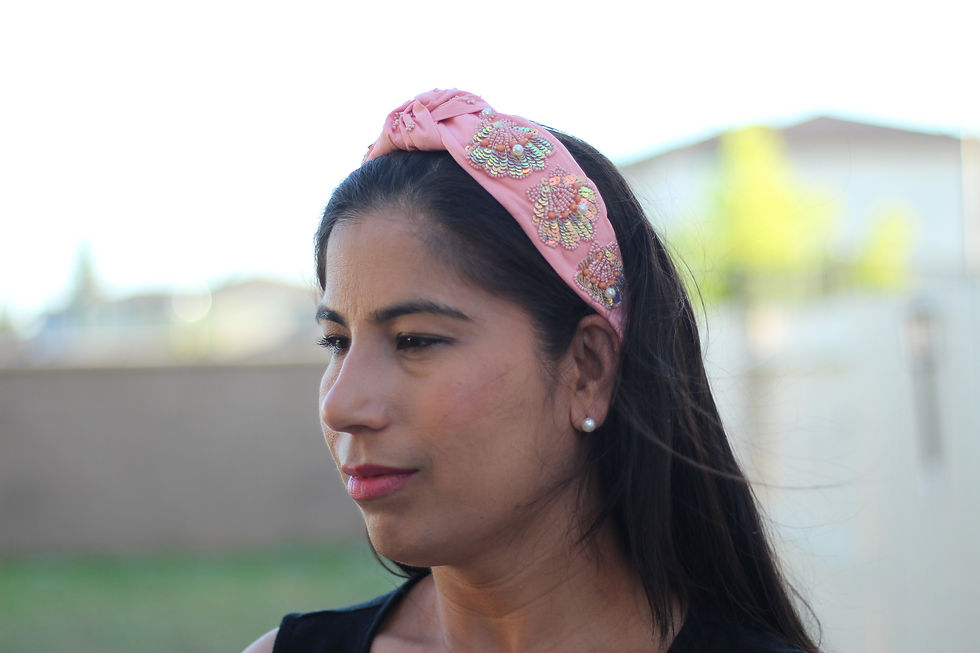 Thumbnail: Thanksgiving Turkey with Beads and Sequins Handmade knot Headband