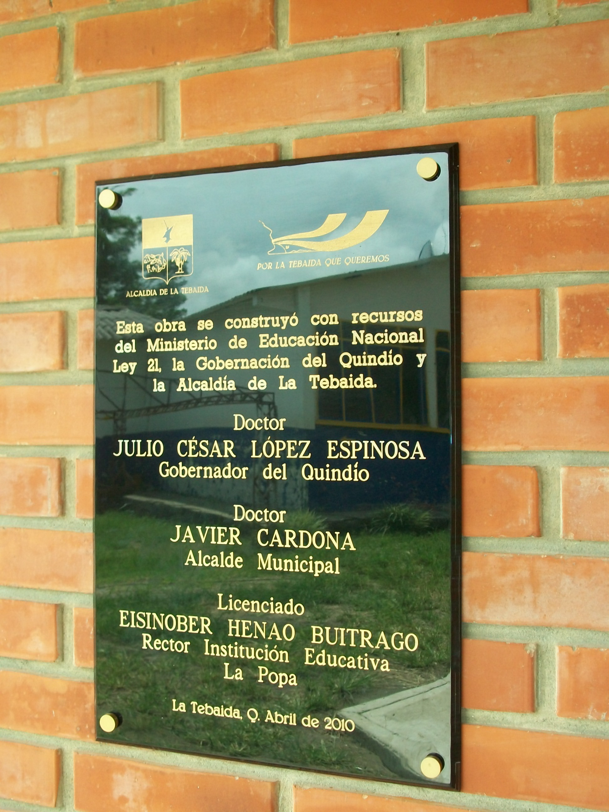 Placa de inauguración