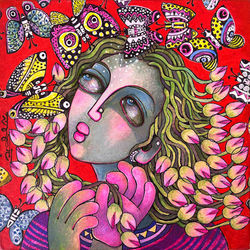 Lady with butterflies
