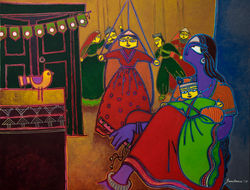 Lady with puppets