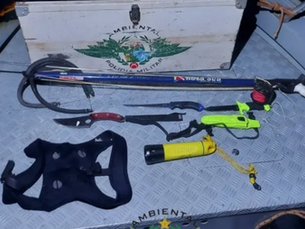 Polícia Ambiental flagra pesca subaquática ilegal em Mira Estrela