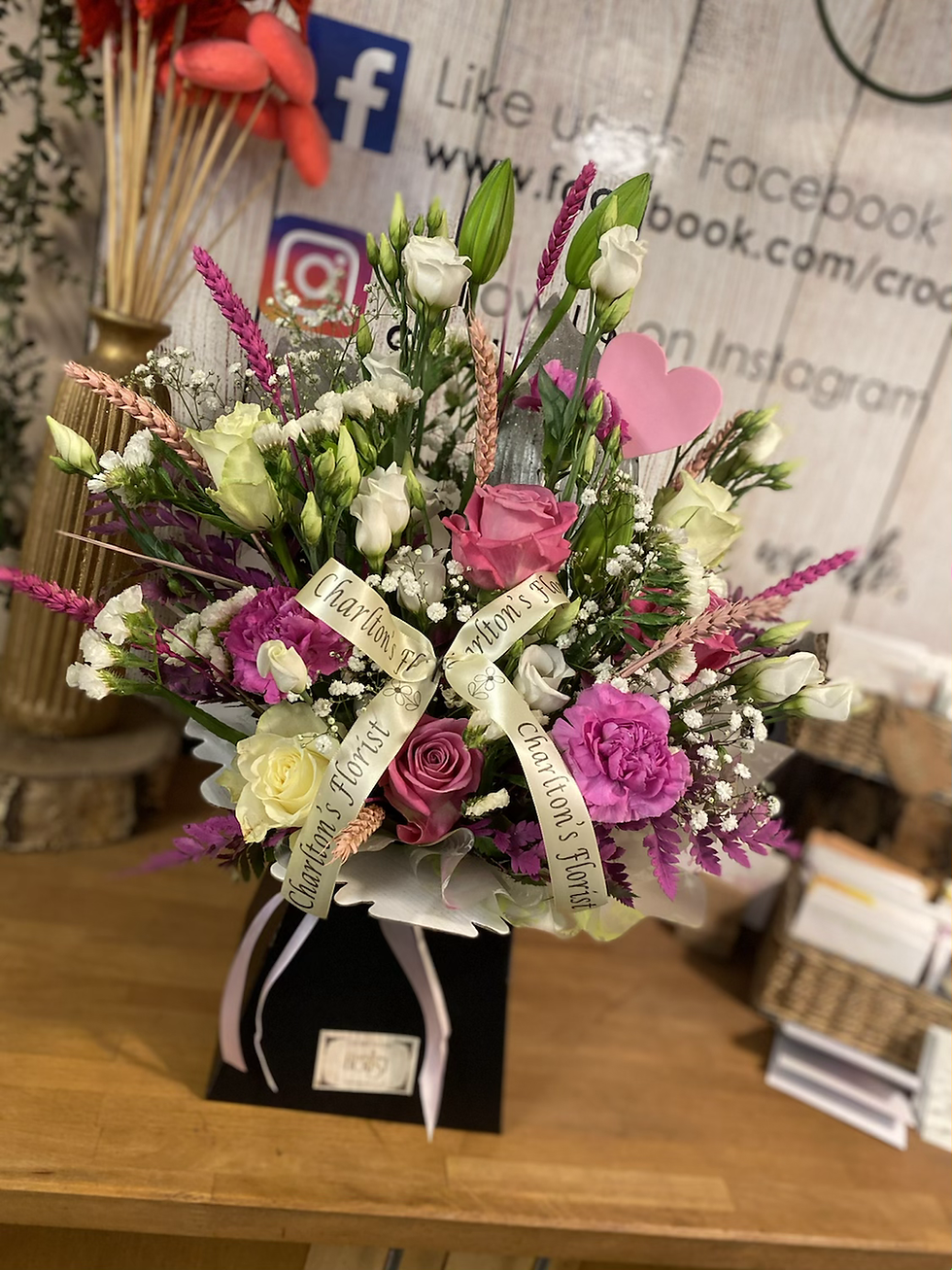 Thumbnail: Medium Aqua Box Bouquet 