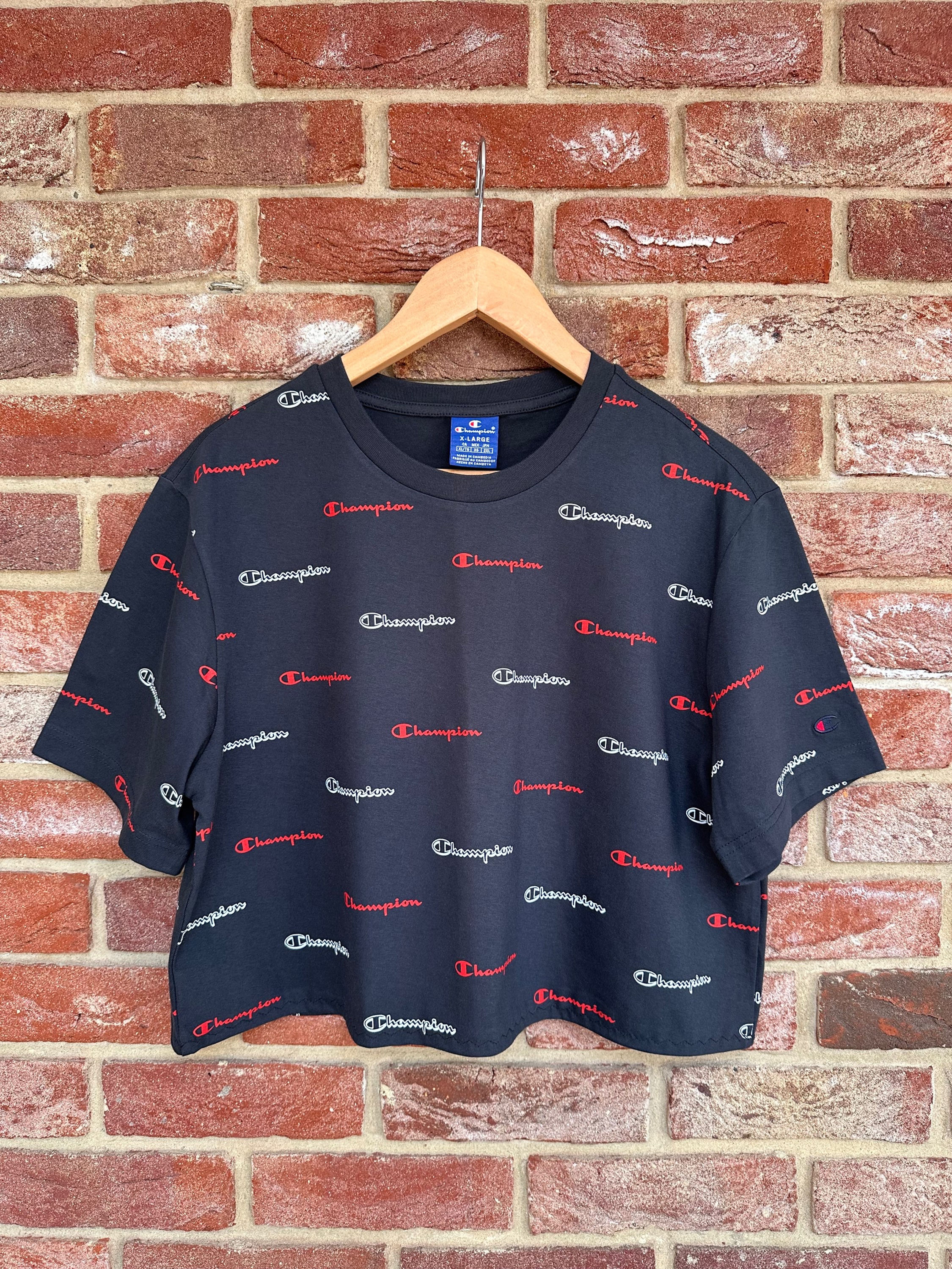 Champion Crop T Shirt Rework ~ Straight Hem