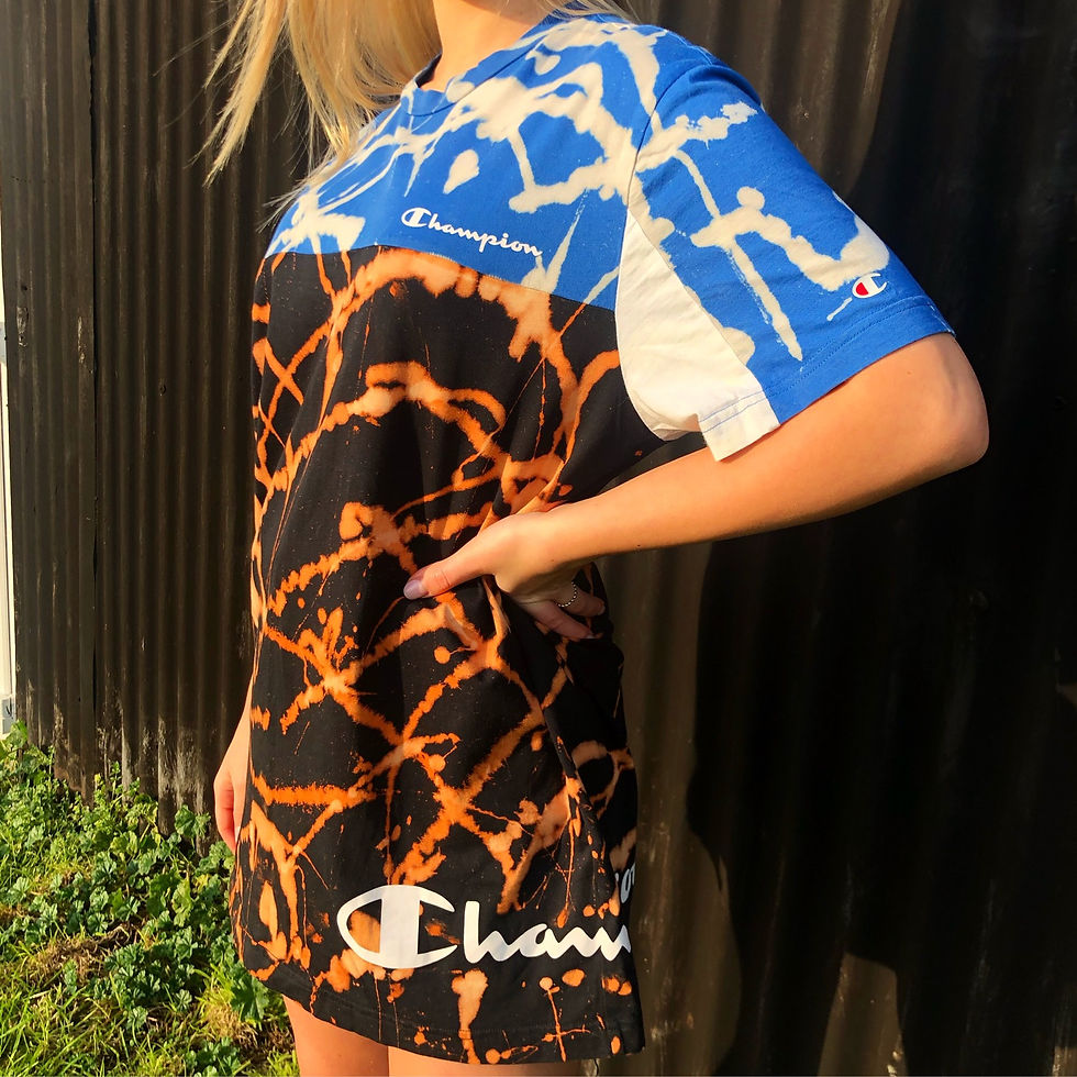 Thumbnail: Champion T Shirt Rework ~ Bleach Dye