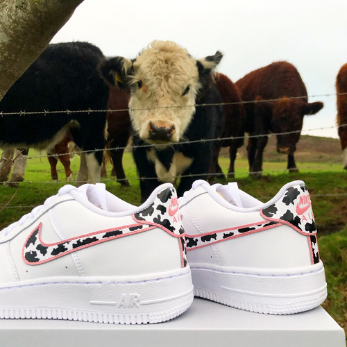 custom air force 1 cow print