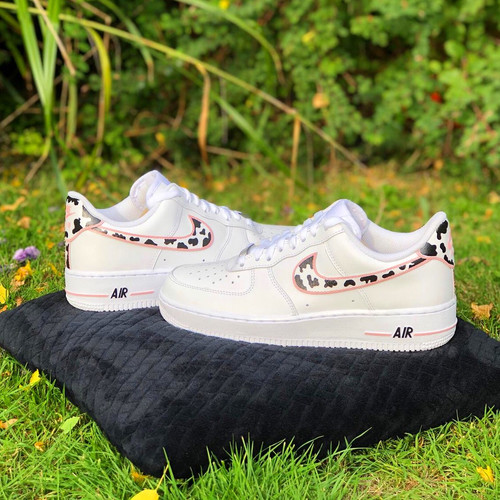 custom air force 1 cow print