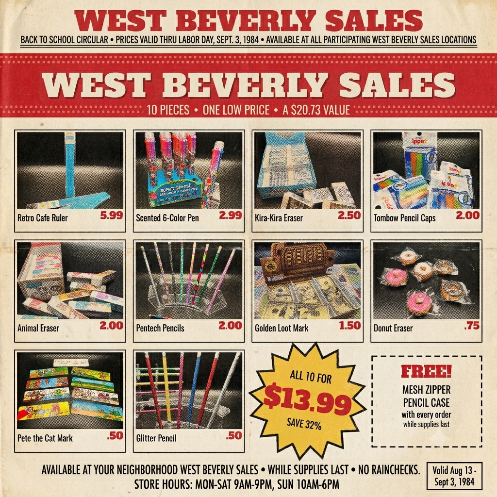 The Back to School Pack showing essential stationery tools.