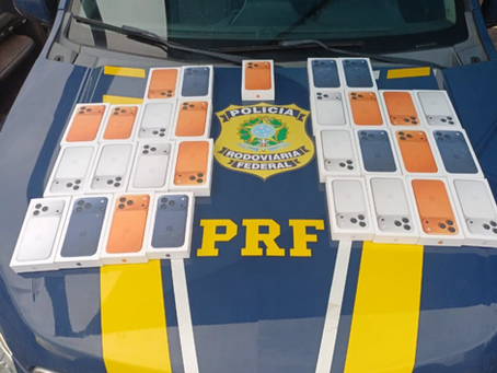 PRF apreende 29 celulares sem nota fiscal na BR-050, em Catalão