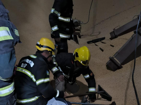 Acidente em silo na zona rural de Jataí exige ação rápida do corpo de bombeiros