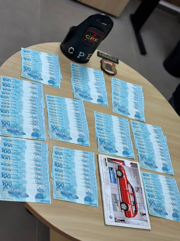Ação conjunta entre polícia federal e CPE resulta em prisão e apreensão de R$ 10 mil em notas falsas em Jatai