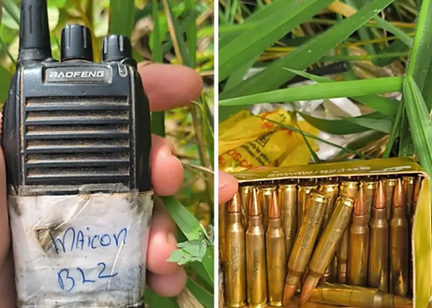 PM apreende munições de fuzil e rádios usados por traficantes em Aparecida