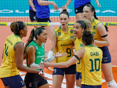 Sem perder nenhum set, Brasil garante vaga em Los Angeles no vôlei feminino