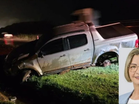 Deputada de MG sofre acidente com caminhonete na BR-050, em Catalão