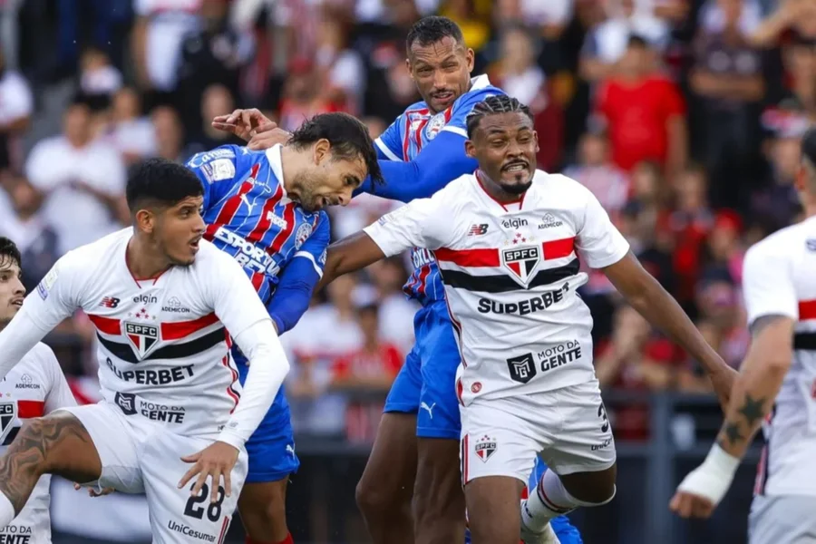 Brasileirão: São Paulo sai na frente, mas Bahia empata nos acréscimos