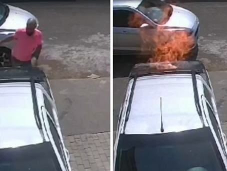 Homem coloca fogo em carro de motorista após briga de trânsito em Rio Verde