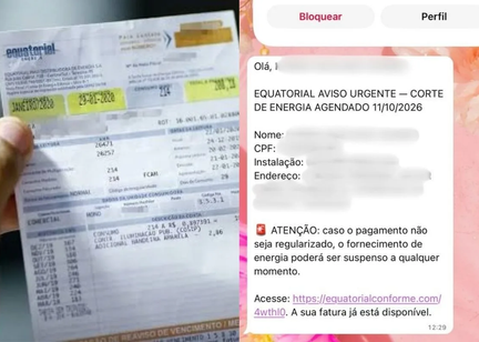 Golpistas usam nome da Equatorial para cobrar contas atrasadas e enganar consumidores em Goiás