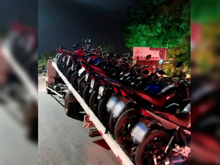 Falta de CNH, manobras arriscadas e alta velocidade: Polícia frustra ‘role’ com mais de 200 motos
