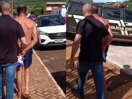 Homem é preso em flagrante após agredir esposa no meio da rua, em Jataí