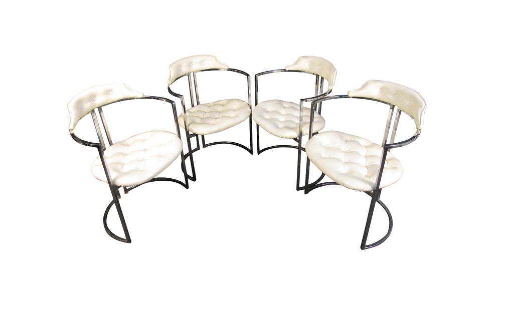 Set of Four Mid-Century Modern Chairs in the Style of Milo Baughman