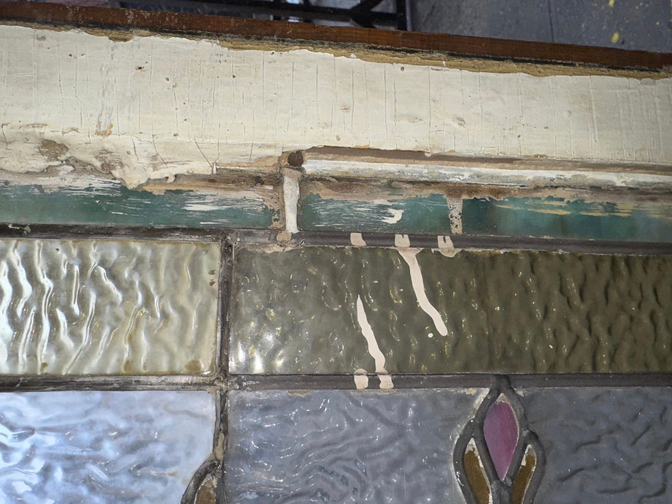 Thumbnail: Antique Stained Glass Window Transom 42"x22"