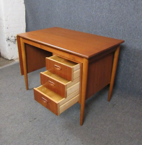 Thumbnail: Vintage Danish Teak Drop Leaf Desk