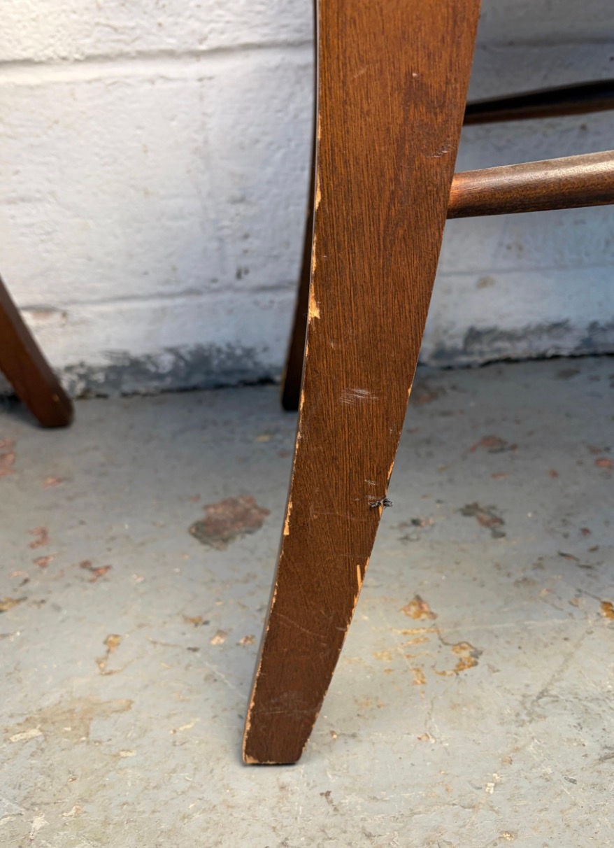Thumbnail: Set of Six Mid-Century Upholstered Walnut Dining Chairs By Thomasville