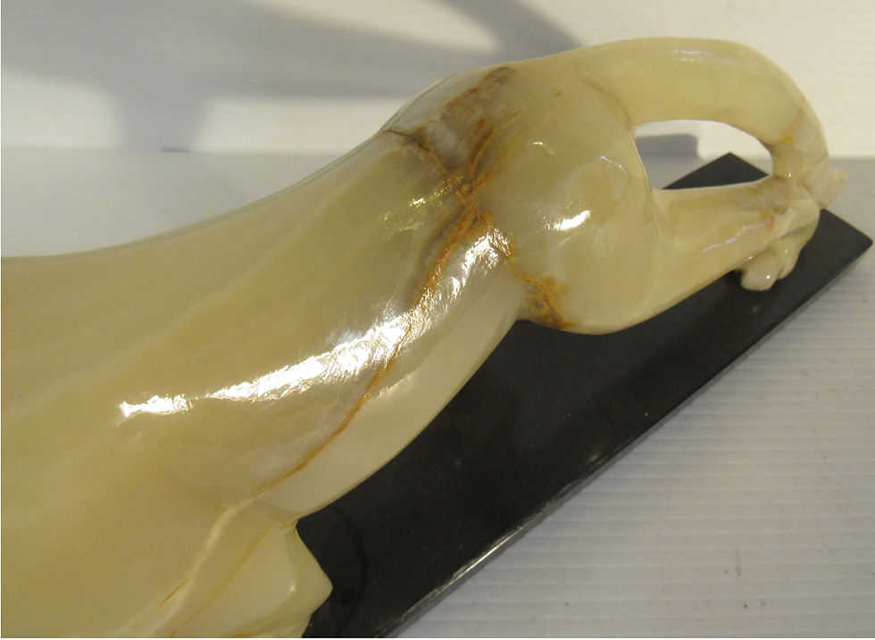 Thumbnail: Vintage Carved White Jade Panther