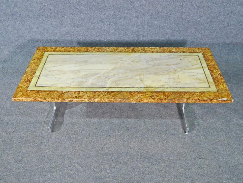 Thumbnail: Colorful Italian Coffee Table in Marble and Chrome