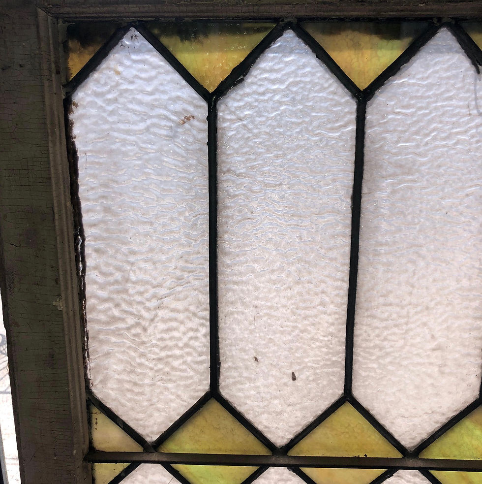 Thumbnail: Leaded Window w/ Stained Glass 30" x 32"