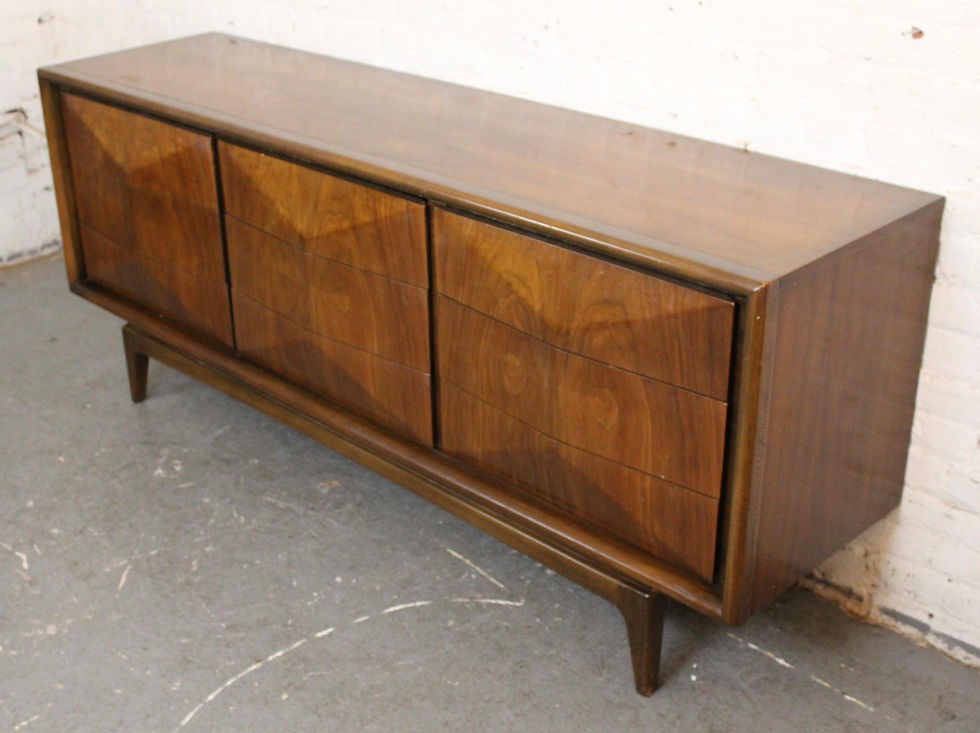 Thumbnail: Vintage Sculpted Diamond Walnut Dresser by United Furniture Corp