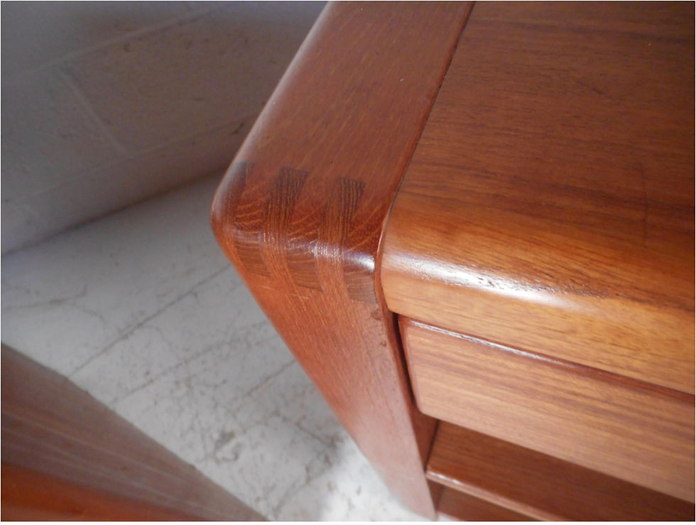 Thumbnail: Pair of Mid-Century Modern D-Scan Captain Line Teak Nightstands