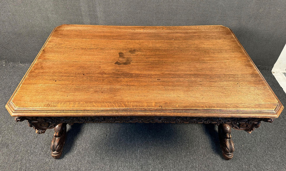 Thumbnail: Antique French Flemish Oak Dining Table