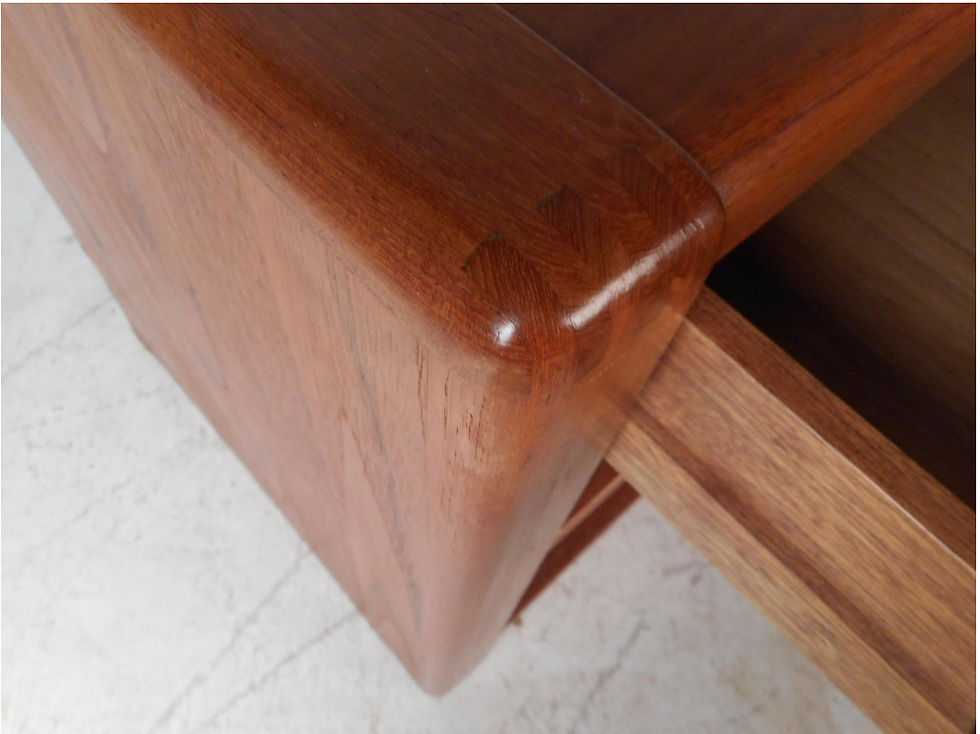 Thumbnail: Pair of Mid-Century Modern D-Scan Captain Line Teak Nightstands