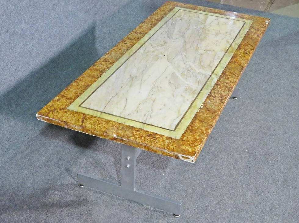 Thumbnail: Colorful Italian Coffee Table in Marble and Chrome