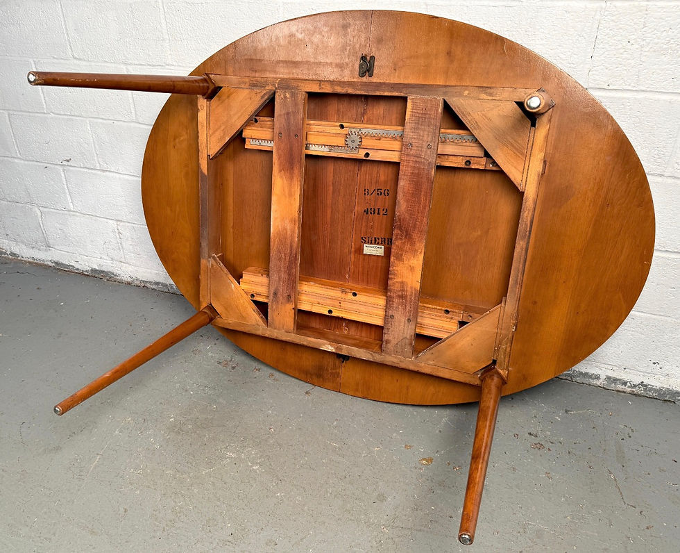 Thumbnail: Mid-Century Modern "Sherry" Expanding Dining Table By Widdicomb