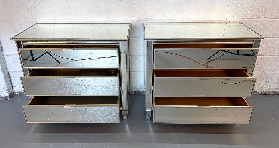 Thumbnail: Hollywood Regency Style Mirrored Three- Drawer Dressers